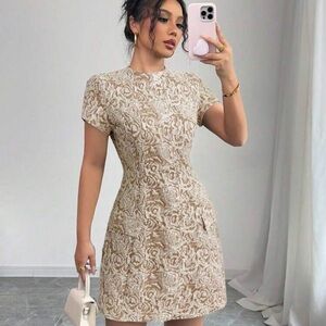 Elegant Cream Lace Dress